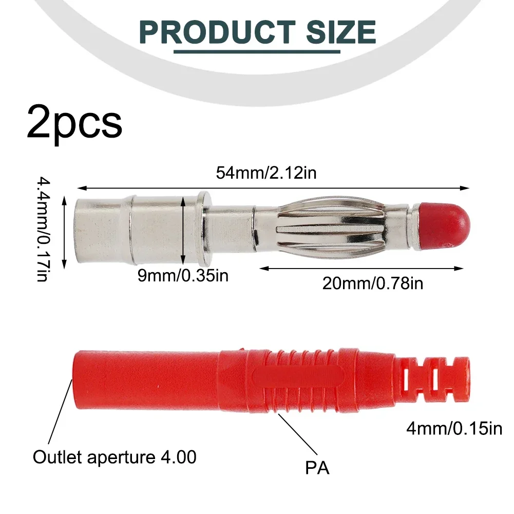 2pcs Insulated Safety 4mm Male Banana Plug DIY Connectors Instrument Test Plug 4mm Straight Wire Solder Connector Accessories