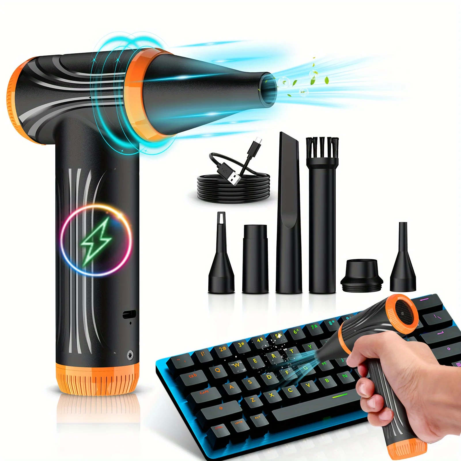 Wireless Air Duster 130000RPM Electric Air Blower Keyboard C
