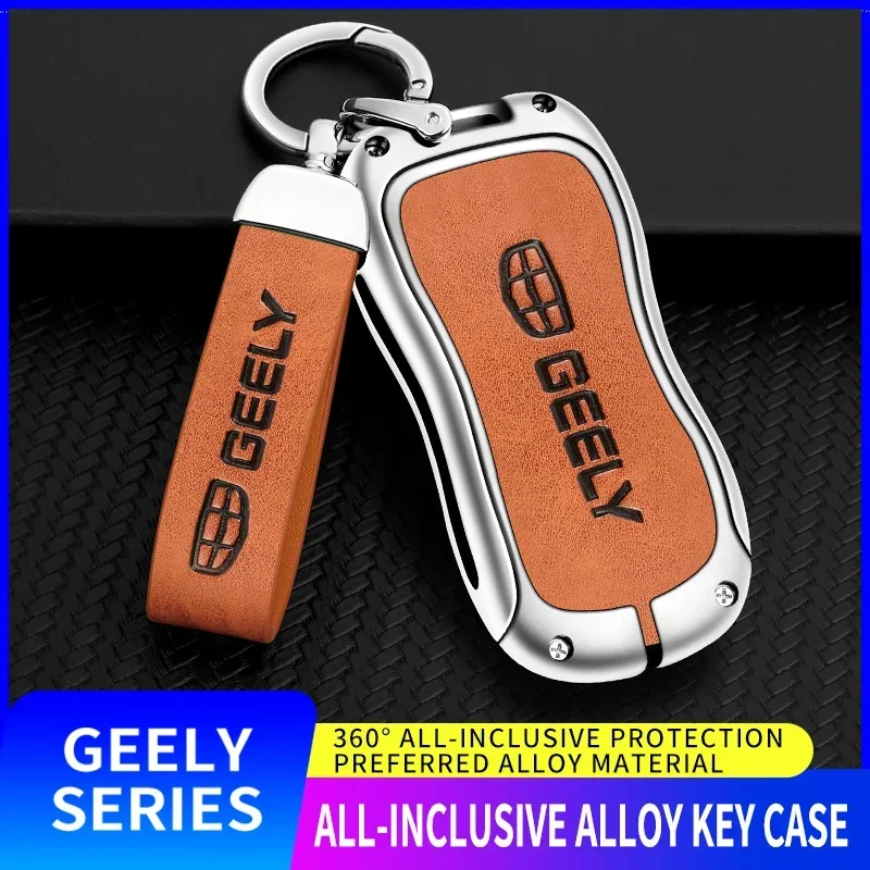 

Alloy Car Remote Key Fob Cover Case Holder for Geely Tugella 2020 Azkarra Xingyue Boyue Pro Atlas Pro Gili Tugella Accessories