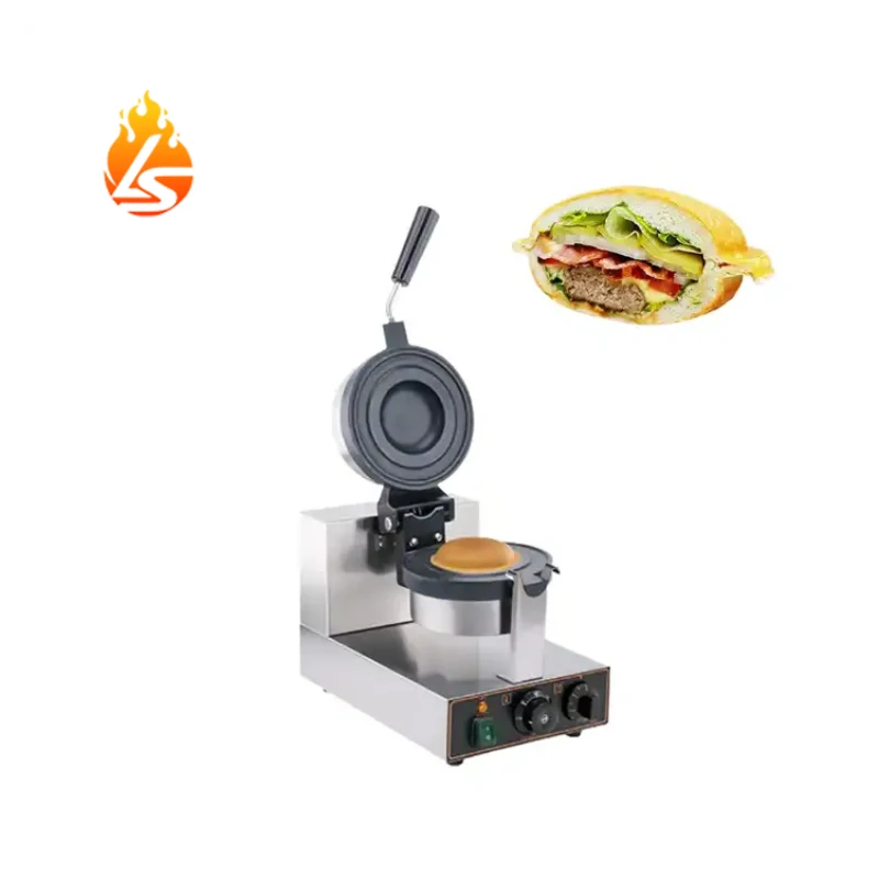 

Factory Supply Rotary UFO Burger Press Waffle Maker Machine Commercial Electric Crepe Maker For Sale