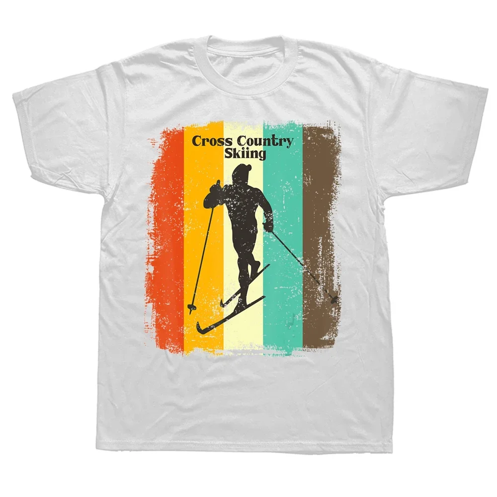 Funny Country Skiing Retro 70S Vintage Skier Ski T Shirts Summer Style Graphic Streetwear Short Sleeve Birthday Gifts T-shirt