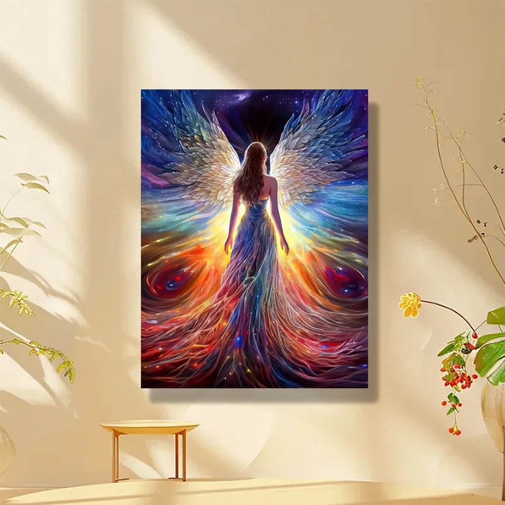 1PCS Angel's Back DIY Acryl Digital Painting Kit für Anfänger Home Wall Decor Rahmen nicht im Lieferumfang enthalten