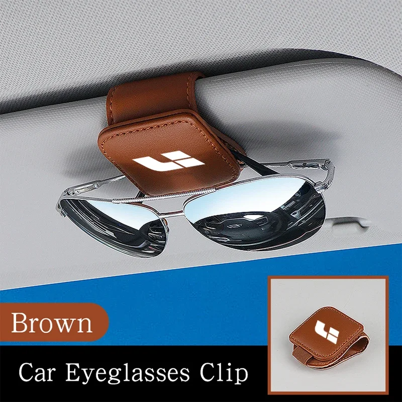 

for Lixiang LEADING IDEAL L7 L8 L9 2023 Li Leather Car Sun Visor Glasses Clip Case Holder Sunglasses Storage Box Card Ticket