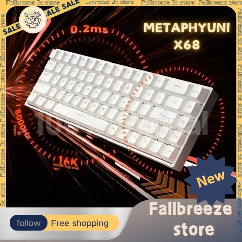 METAPHYUNI X68 Wired Magnetic Switch Mechanical Keyboard Low Latency Hot Swap Singel Mode Gaming Keyboard Office Gift Custom