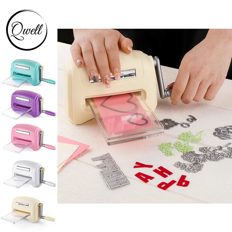 

QWELL Creative Mini Manual Die Cutting and Embossing Machine for DIY Scrapbooking Paper Card Crafts Plastic Scrapbook Die Cutter