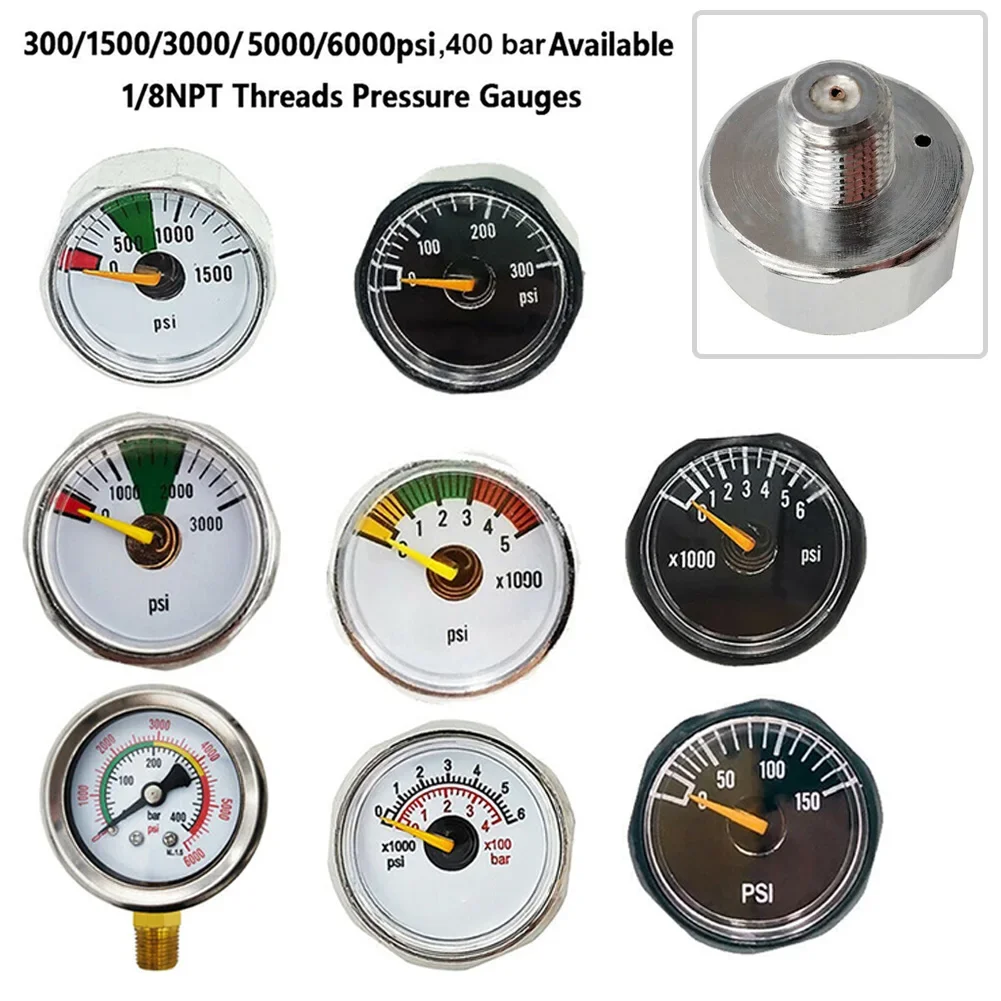 Barometer Manometer Pressure Gauge Outdoor PCP 0-400bar 0-6000psi 1/8NPT Thread 1pcs Mini Hot Sale High Quality