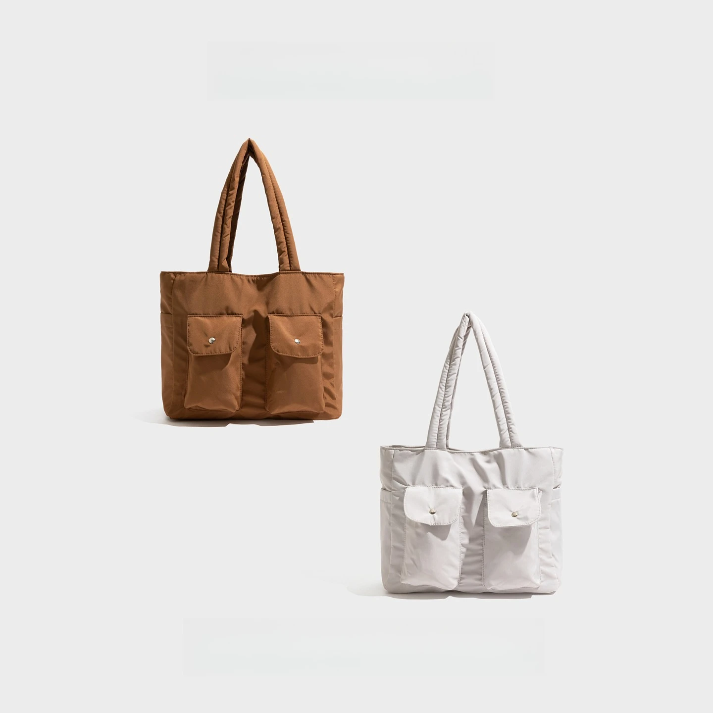 MBULA Nylon Waterproof Minimalist Handbag with Multiple Pockets Portable Shopping Bag Korean Style Multi-functional Shoulder Bag