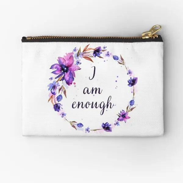 I Am Enough Watercolour Circle  Zipper Pouches Panties Pure Wallet Men Money Small Cosmetic Packaging Coin Pocket Bag Storage