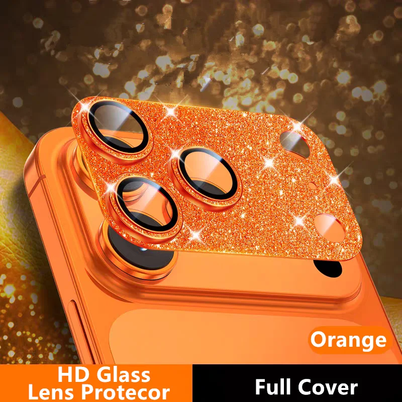 

Bling Full Glitter Metal Camera Bezel Protector for iPhone 17 Pro Max Air 17Pro Sparkle HD Glass Lens Ring Cover Protection Film