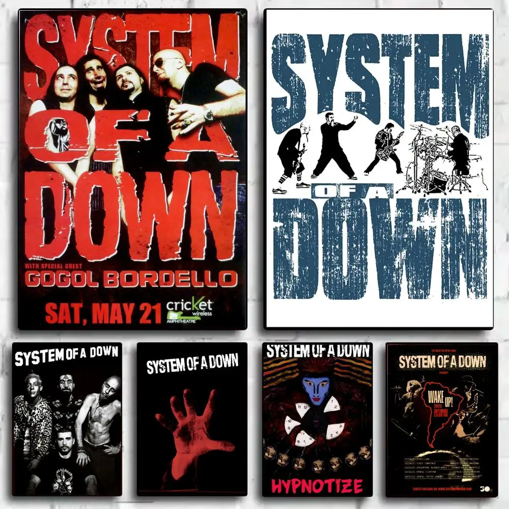 Band SOAD S-System of a Down Poster, moderner ästhetischer Wandkunstdruck, minimalistisches Poster, Schlafzimmer, Wohnzimmer, Heimdekoration, Geschenk