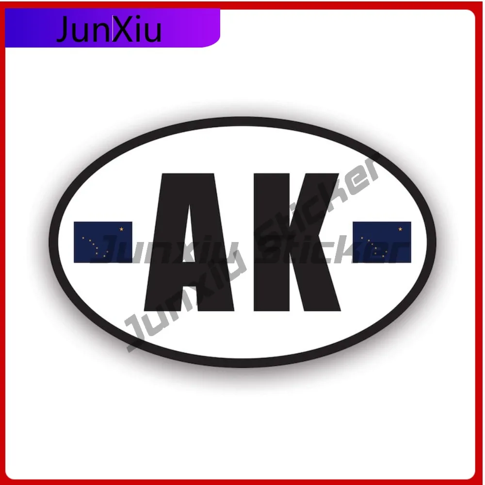 Alaska Flag Oval Sticker Waterproof Outdoor Funny Window Waterproof Vinyl Decal For Refrigerators High Quality Protection High
