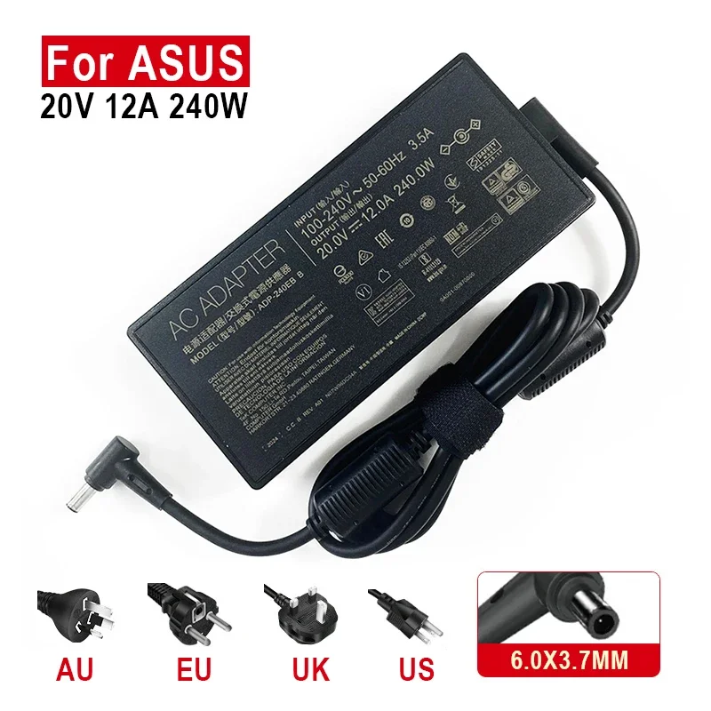 

AC Adapter Charger For ASUS 20V 12A 240W A20-240P1A ADP-240EB B ROG 15 16 Laptop Power Supply