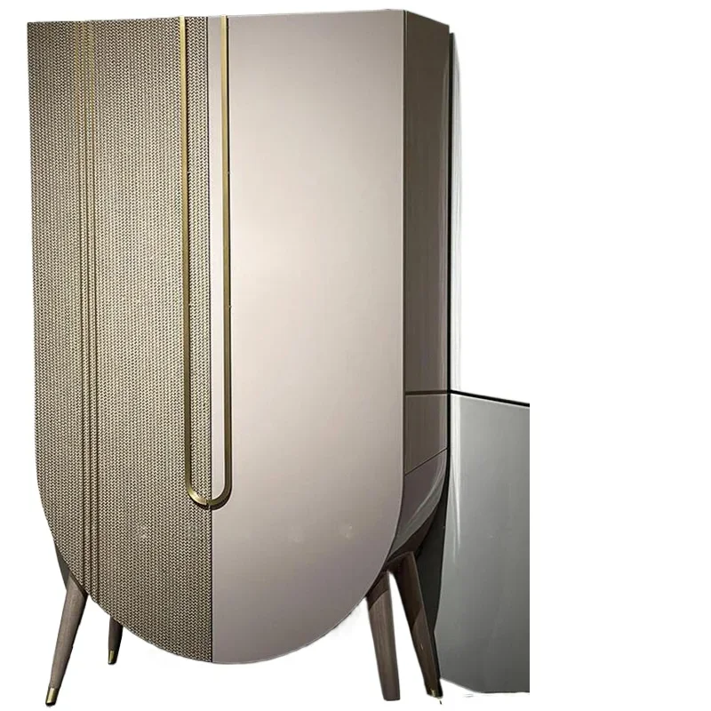 

Italian simple stainless steel side cabinet model room hotel restaurant wine cabinet