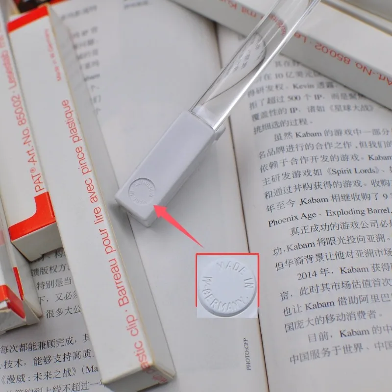 98x10mm Acrylic Magnifying Glass Bookmark HD Loupe with Plastic Clip Ideal for Reading Helping Hand Magnifier