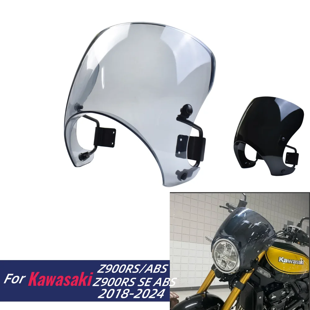 

Z900RS Windshield Windscreen For Kawasaki Z900 Z 900 RS Cafe SE ABS 2018-2024 Motorcycle Air Wind Deflectors Front Screen Shield
