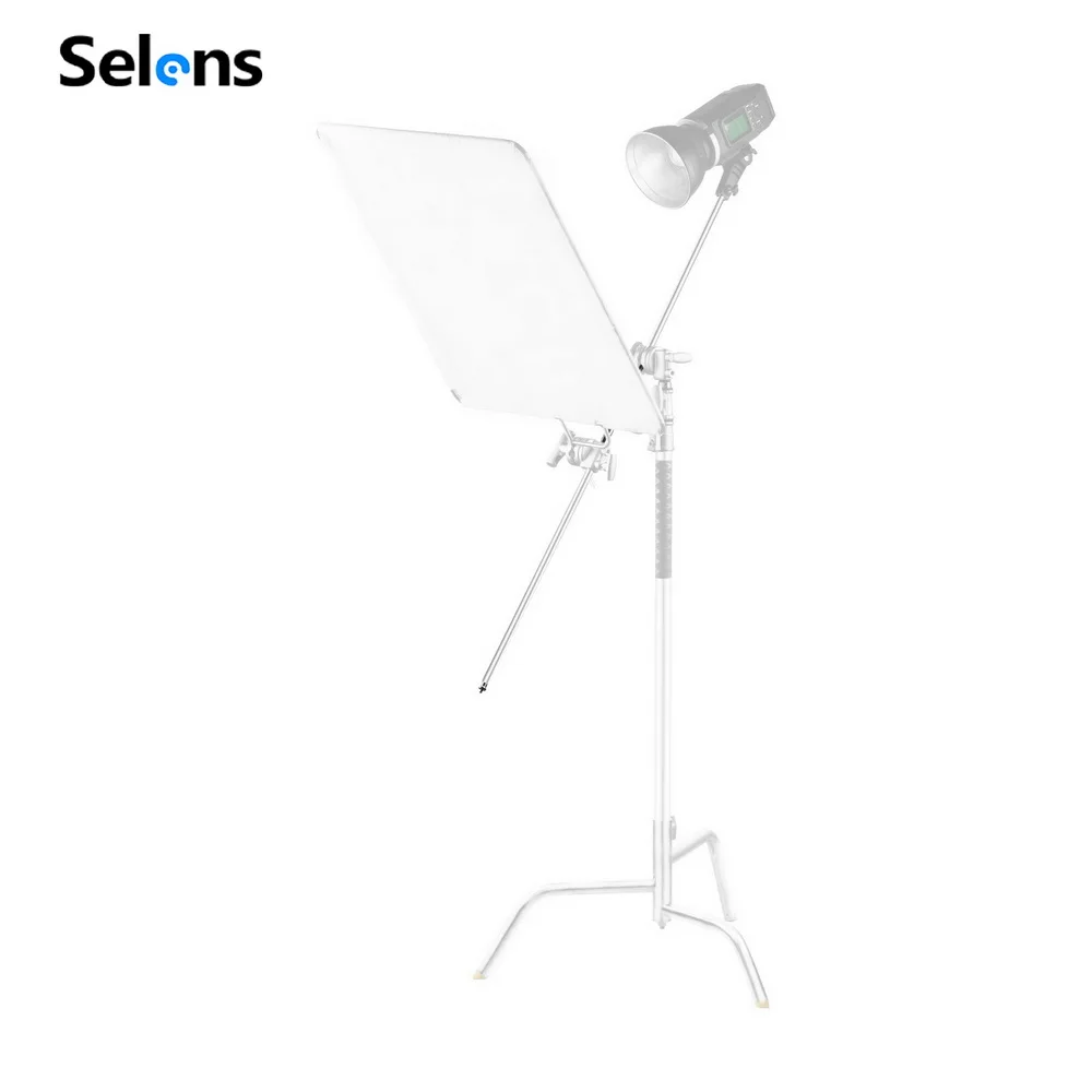 Soporte de luz C de 120cm, barra transversal de brazo de agarre de soporte de acero inoxidable para banderas reflectoras de soporte en C y accesorios de fotografía y vídeo de estudio