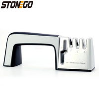 STONEGO 4-Stage Knife Sharpener Professional Kitchen Sharpening Stone for Knives, Scissors Tungsten, Diamond, Ceramic Whetstone