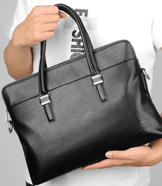 Men Briefcase Handbag Business Commute PU Leather