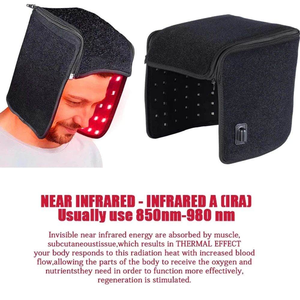 

Near-Infrared LED Red Light Therapy Hat Promote Hair Growth Cap Treat Hair Loss Promote Hair Fast Regrow Care Cap