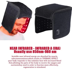 Gorro de terapia de luz roja LED de infrarrojo cercano, gorro para promover el crecimiento del cabello, tratar la caída del cabello, promover el crecimiento rápido del cabello, gorro de cuidado