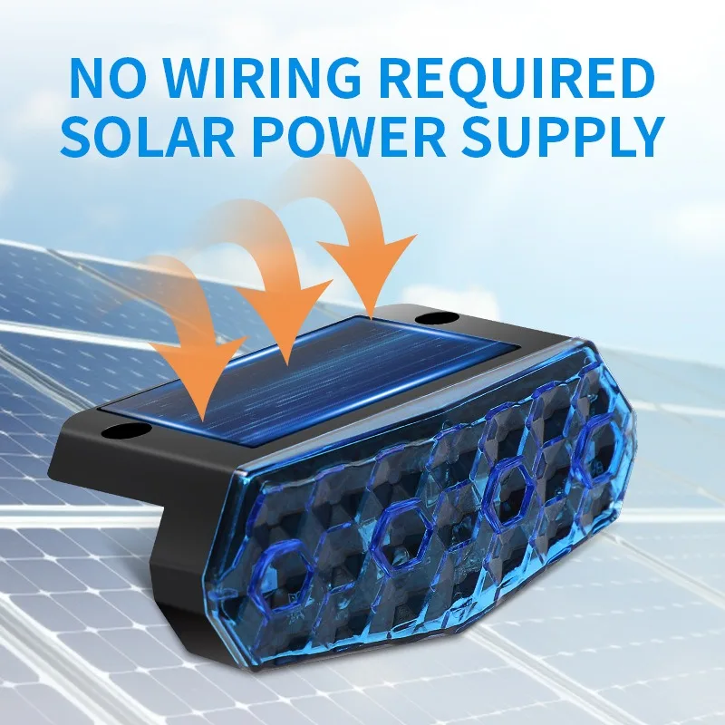 4 個のソーラーカー警告灯トラック自動センサー緊急ビーコンライト衝突防止誘導ストロボマーカーサイドライト