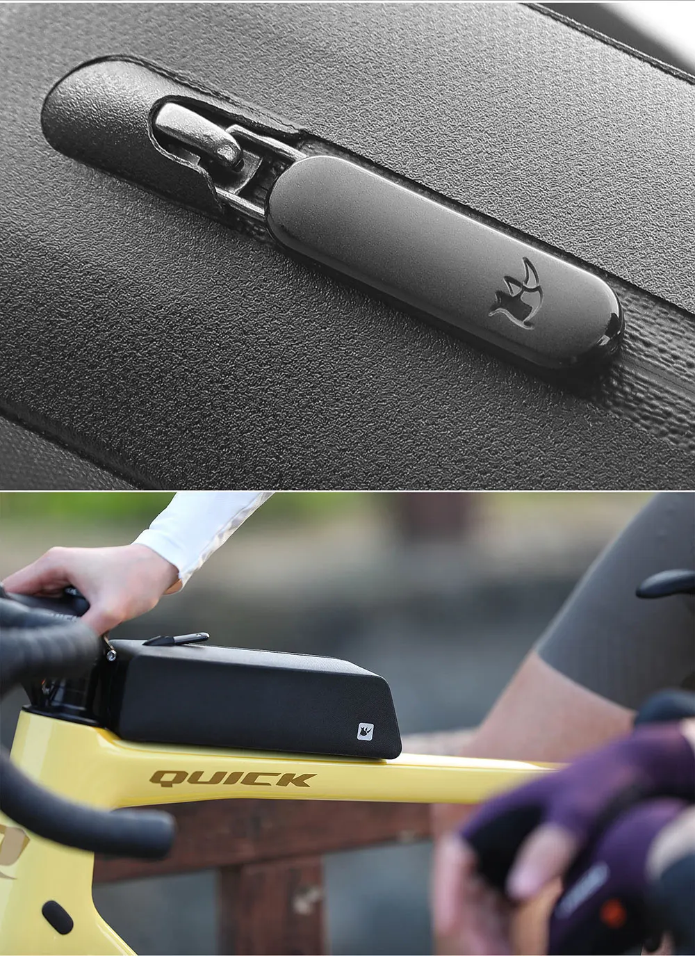 Rhinowalk Fahrrad-Oberrohrtasche, wasserdichte Frontstoßstangenbox mit Schraube und Riemenbefestigung, MTB-Rennrad für städtische Reiten und Rennen – Detail 16