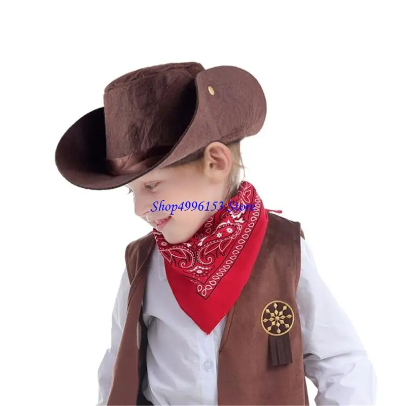 Q0ke western cowboy fantasia halloween vestindo adereços acessórios fantasia cowboy