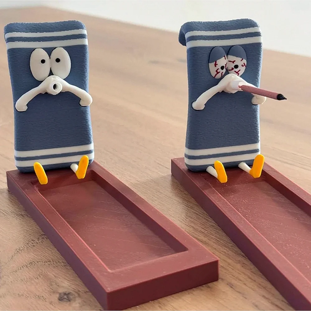 Quemador de incienso Towelie Servietsky, figura de toalla SP, difusor de aromaterapia artesanal realista para palos ardientes