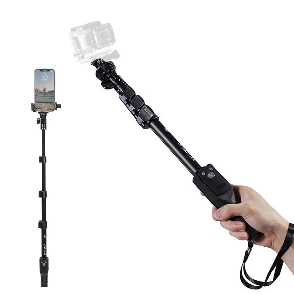 

Handheld Selfie Stick with Bluetooth Shutter Remote Mount Holder for Mobile Phones Monopod for Gopro DJI DSLR Cameras