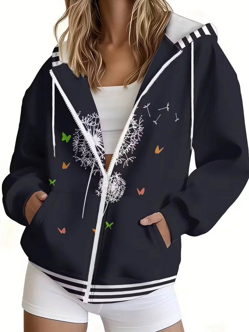 

2026 Women's New Fashionable Casual Zipper Hoodie - Versatile Daily Commuter Top for Women.