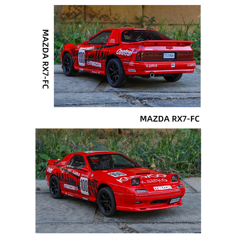 1/24 Skala Mazda RX7 FC Zmodyfikowany stop Modele samochodów sportowych Diecast Metal Racing Vehicle Kolekcje Hobby Zabawka dla dzieci 2025new