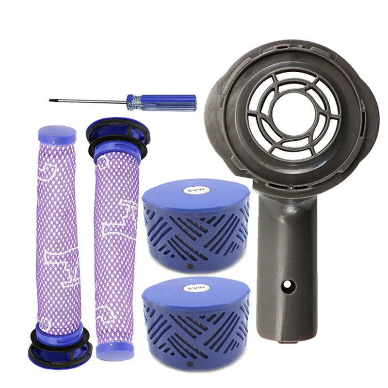 Baao-capa traseira do motor + conjunto de filtro hepa pré e pós para dyson v6 dc58 dc59 dc62 dc72 dc74 peças de aspirador de pó