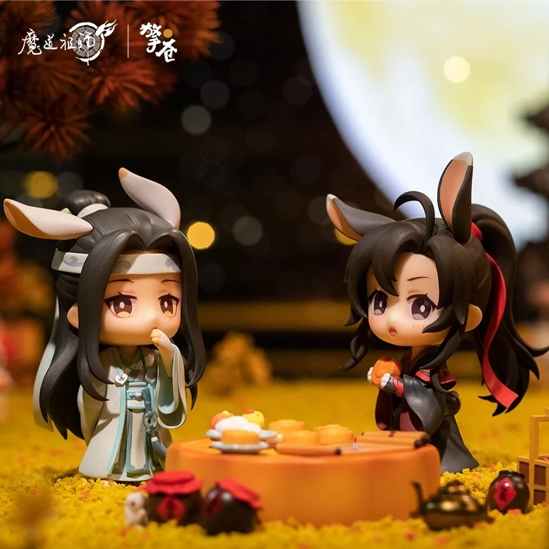 MDZS Figure Mo Dao Zu Shi Mid Autumn Festival Handmade Wei Wuxian Lan Wangji Q Version Clay Figure Decoration