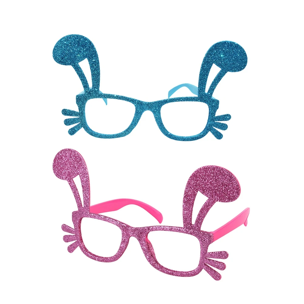 

2 Pcs Rabbit Frame Glasses Lightweight Funny Sunglasses Bunny Ear Design for Party Photo Props Easter Decoration Costume