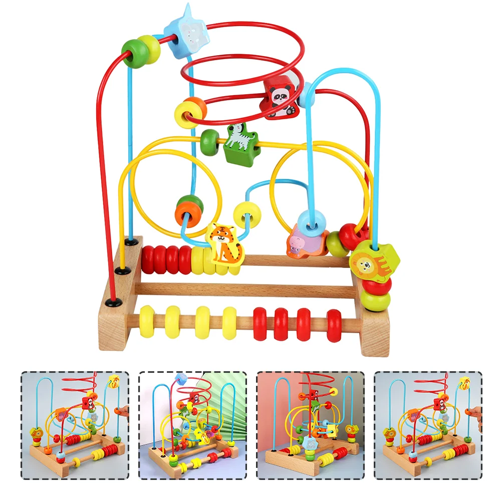 Labyrinthe rond en perles, sous-verre, jouet de comptage, jouets d'apprentissage, boulier d'activité en bois, polyvalent