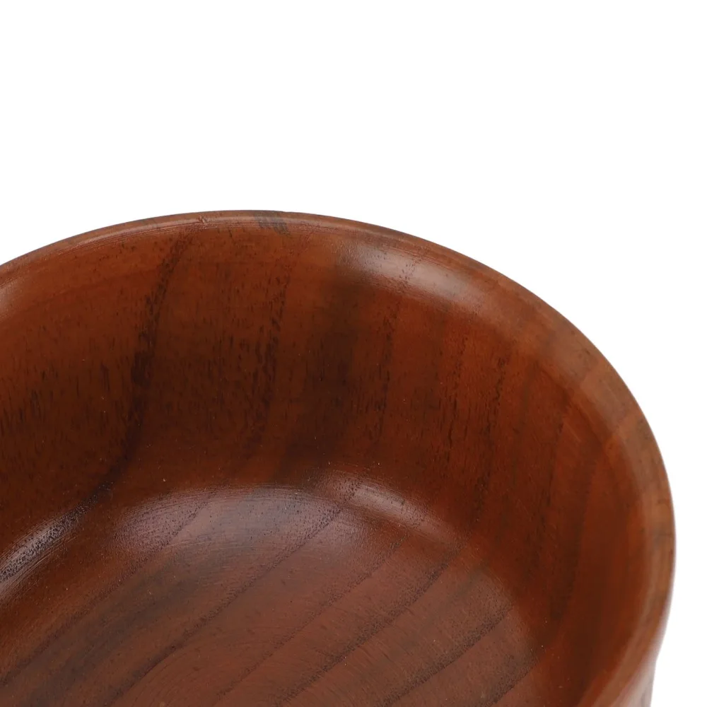 Solid Wood Rice Bowl One‑piece Carved Integrated Burr‑free Food Bowl Moderate Bowl Depth Polished Inner Wall Serving Bowl