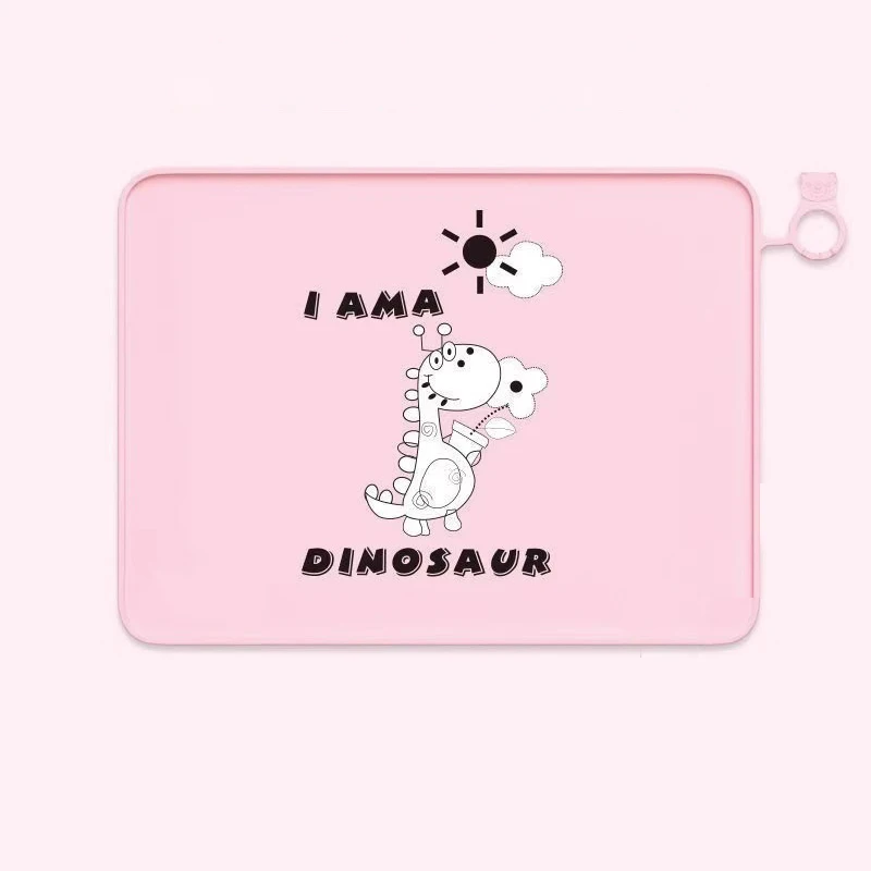 Silicone Placemat for Children, Cute Cartoon Placemat, Waterproof, Oil Insulated, Student Plate