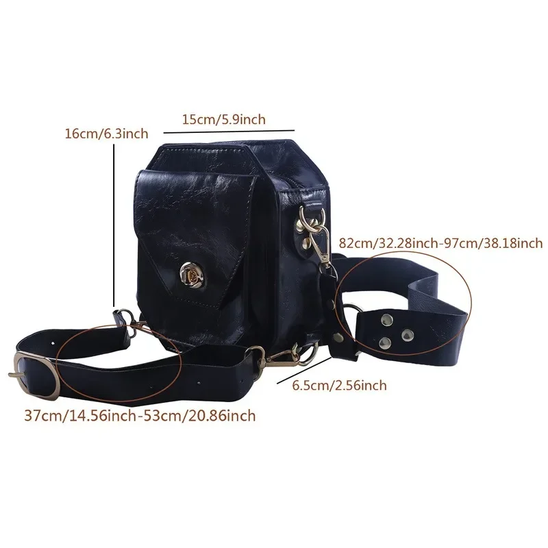 

Retro Punk PU Square Waist Bag, Women‘s Casual Small Hip Pack, Crossbody Multi-Function Outdoor Leg & Phone Pouch