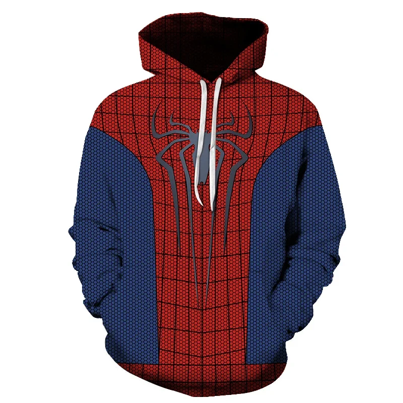 Miniso Men\'s Hoodie Sweatshirt 3D Spiderman Pattern Cosplay Streetwear Outdoor Sports Fitness Casual Men\'s Hoodie Sweatshirt