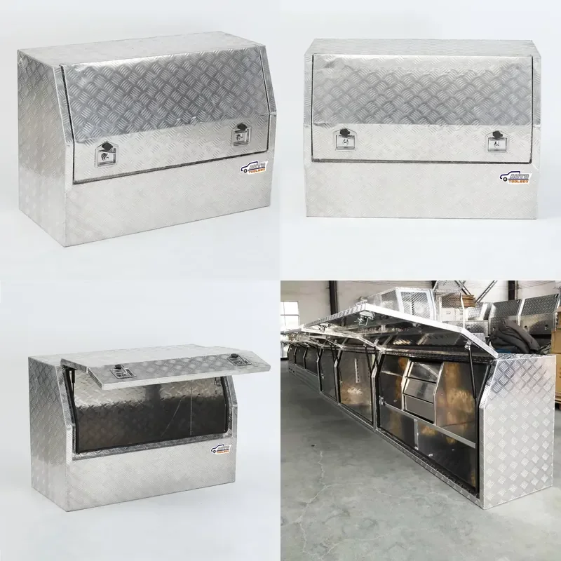 BH-X1185382NQB Waterproof Aluminum UTE Tool Box Half Open Truck Storage for Pickup Trailer Heavy Duty Weatherproof Cargo Case