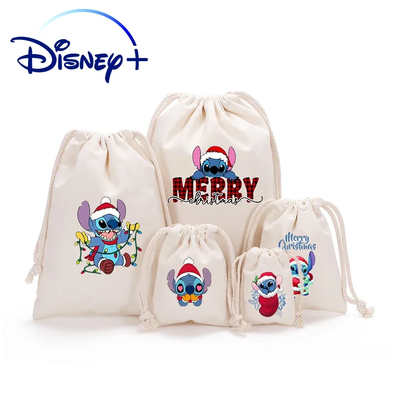 스티치 크리스마스 Drawstring 선물 가방 화장품 가방 휴대용 스토리지 정리 가방 패브릭 그리기 포켓 ToiletryBag 크리스마스 선물