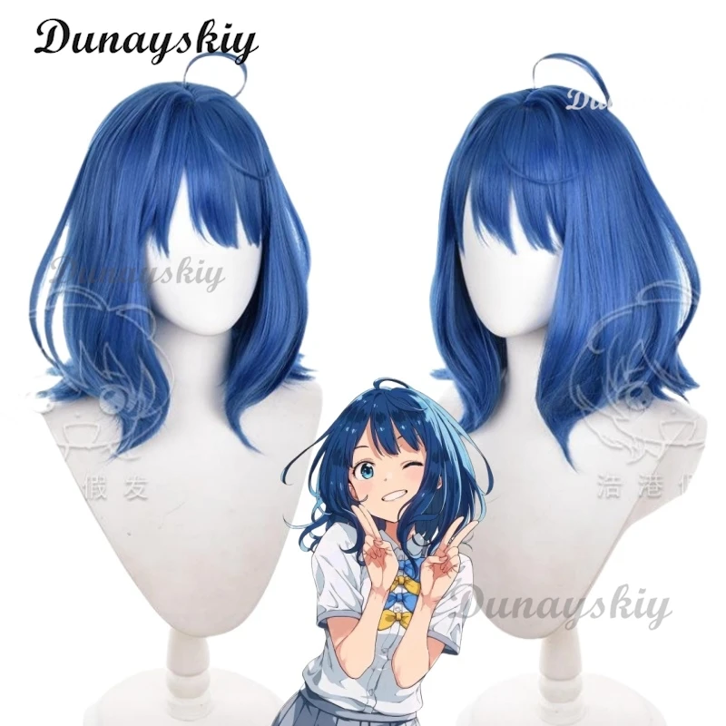 Anna Yanami Cosplay Wig Anime Too Many Losing Heroines 40CM Blue Hair Kazuhiko Nukumizu Halloween Party for Women Props