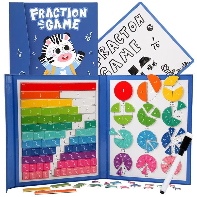 Montessori Magnetic Learning Math Puzzles Toys for Children Wooden Book Set Kids Arithmetic Educational Toys Teaching Aids