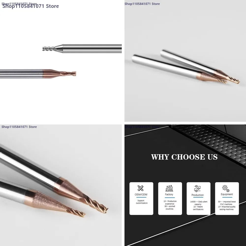 2F Flat Bottom CNC End Mill 56 Degree Solid Carbide Milling Cutter Hardened Steel Metalworking Tool Customizable Sample