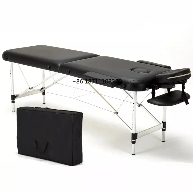 Wholesale Aluminum Alloy Foldable Beauty Spa Massage Table Portable Facial Bed with Leather for Salon and Bedroom Use