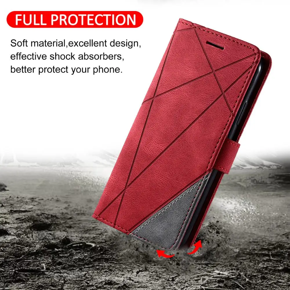 Luxury Leather Flip Wallet Stand Case for Samsung Galaxy S8 S9 Plus S10 S20 FE S21 S22 S23 S24 Ultra Cover