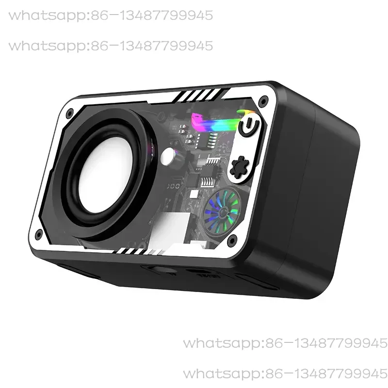 Creative Mecha Transparent Wireless Bluetooth Speaker Cool Small Steel Cannon Subwoofer Light