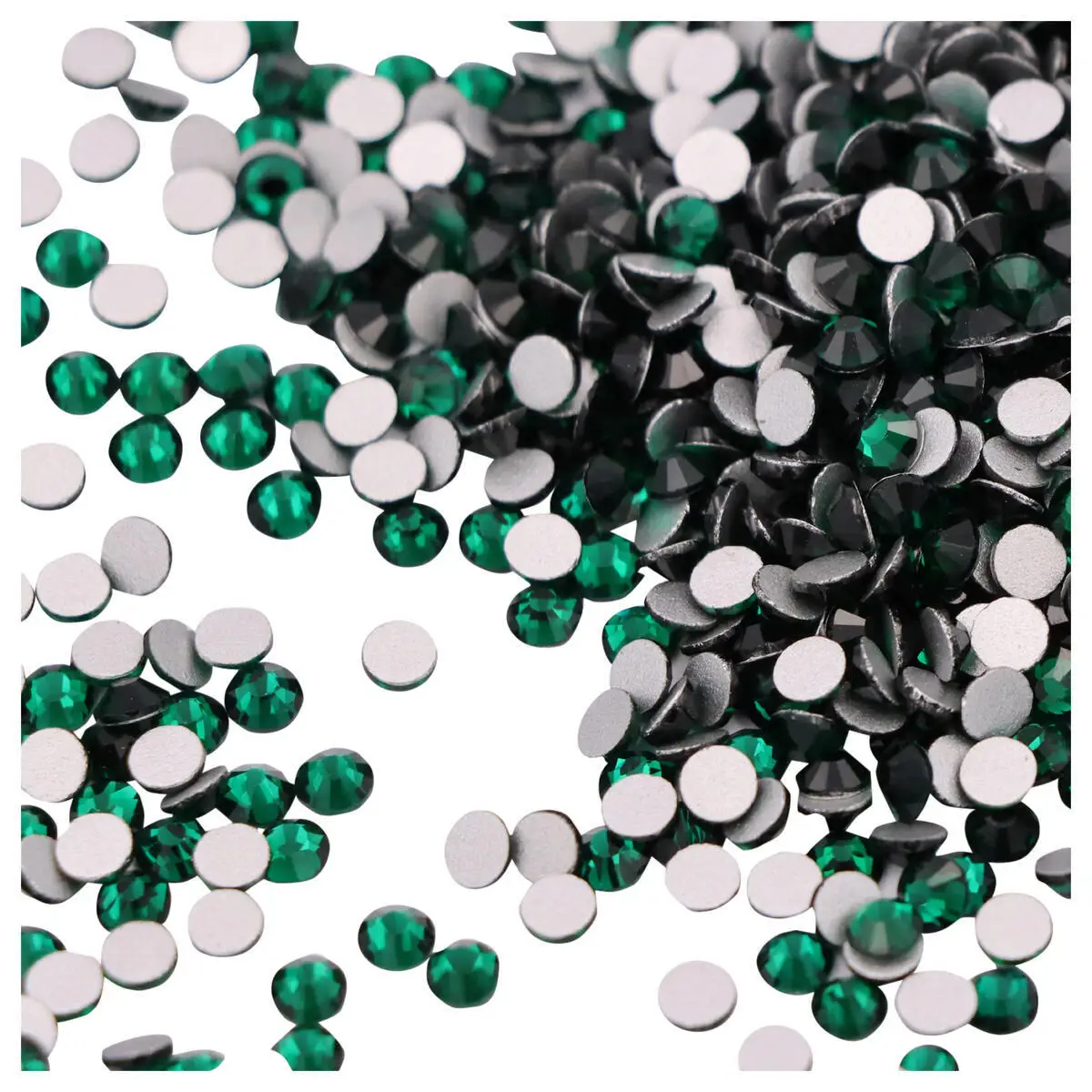

High Quality SS3-SS34 Emerald Flat Back Rhinestones Nail Art Glue On Non Hot Fix Dark Green Crystals