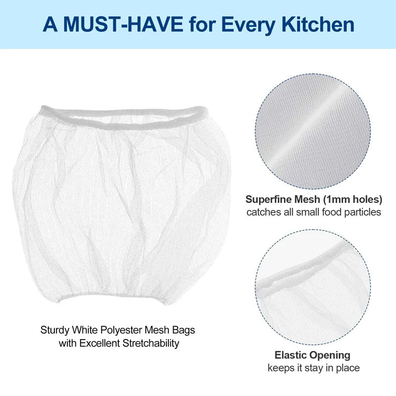 50Pcs/1Pack Efficient Anti-Clogging Disposable Mesh Bags For Kitchen Sink Filter Drain