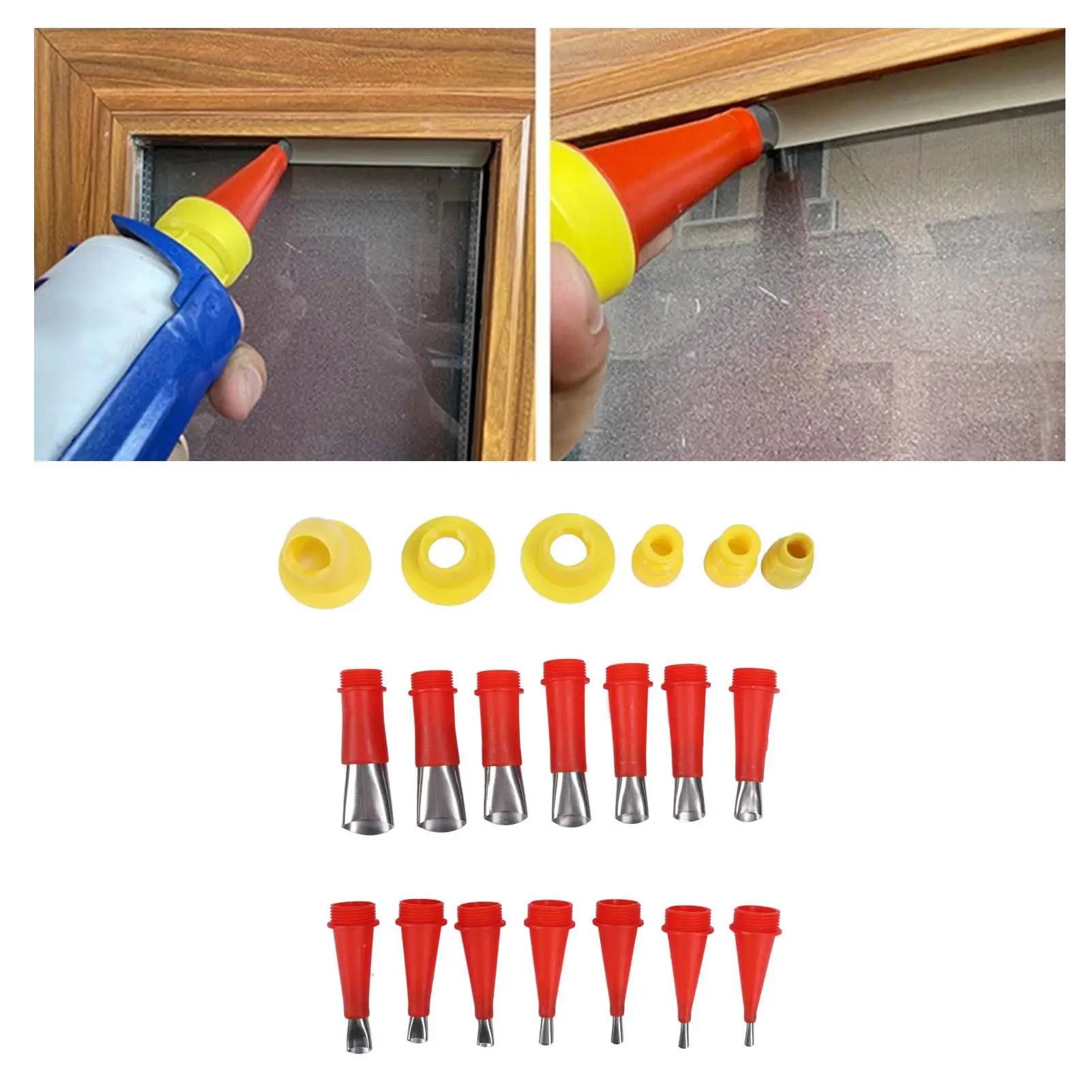 Stainless Steel Caulking Nozzle with Anti-Blockage & Easy-Fill Design - Non-Stick Finisher for sink Connection